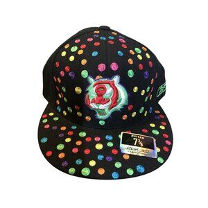 Reebok NFL Polka Dot Fitted Cap Size 7 3/8 Black Multicolor Wool Tiger Logo New